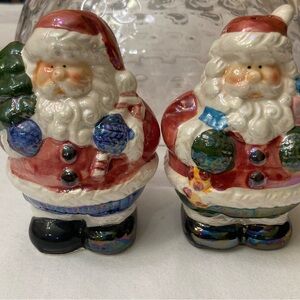 Festive Santa Claus Holiday Salt And Pepper Shaker Set